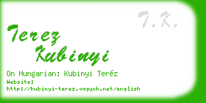 terez kubinyi business card