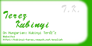 terez kubinyi business card